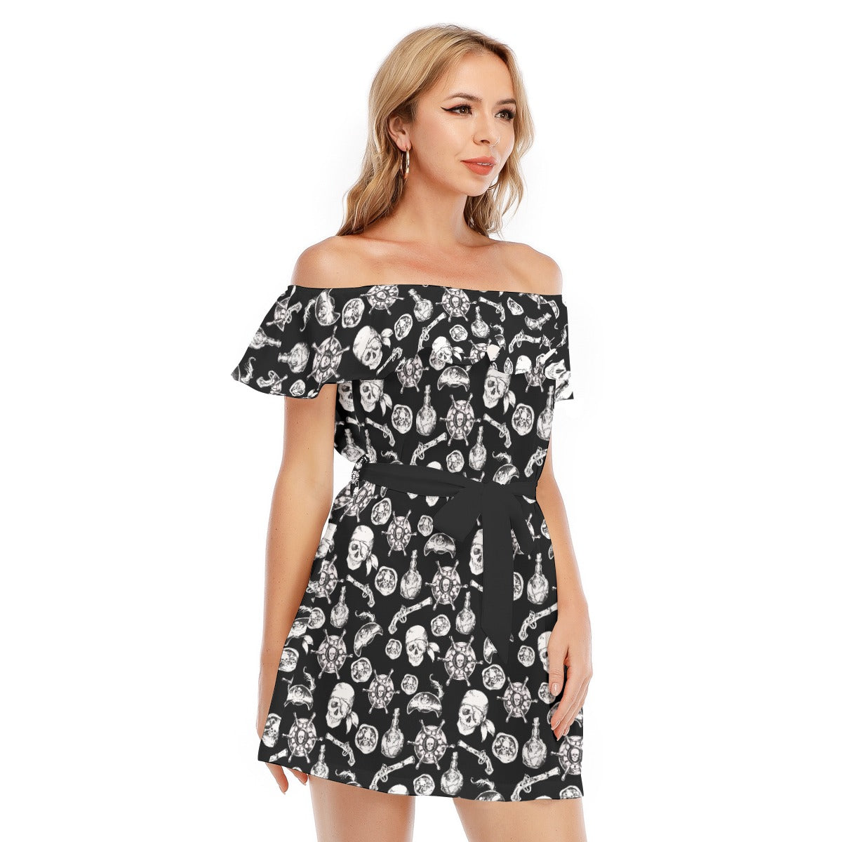 A Pirate Life - Women's Off-shoulder Ruffle Dress