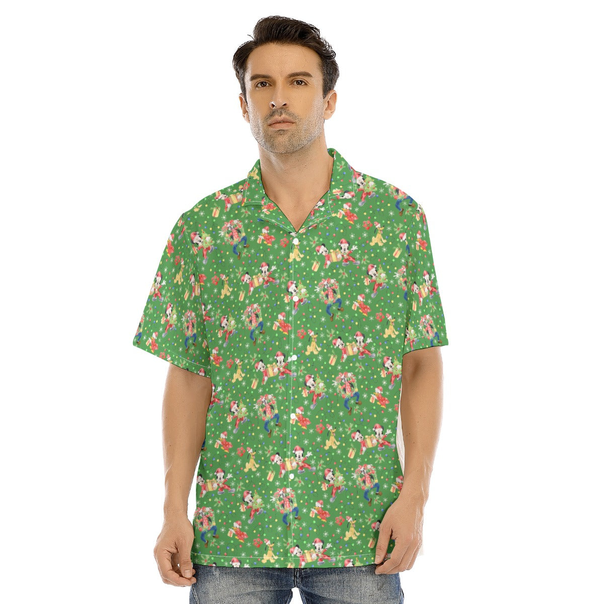 Mouse & Friends Christmas Cheer - Men's Hawaiian Button Up Shirt