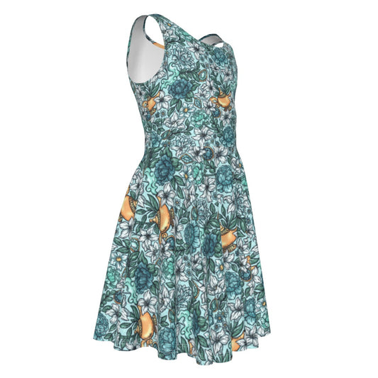 Fairytale Florals - Jasmine Inspired - Kid's Sleeveless Skater Dress