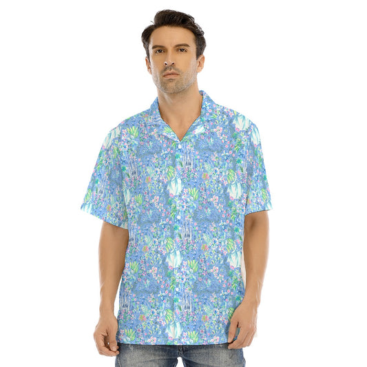 Bright Tropical Princess - Cinderella - Men's Hawaiian Button Up Shirt