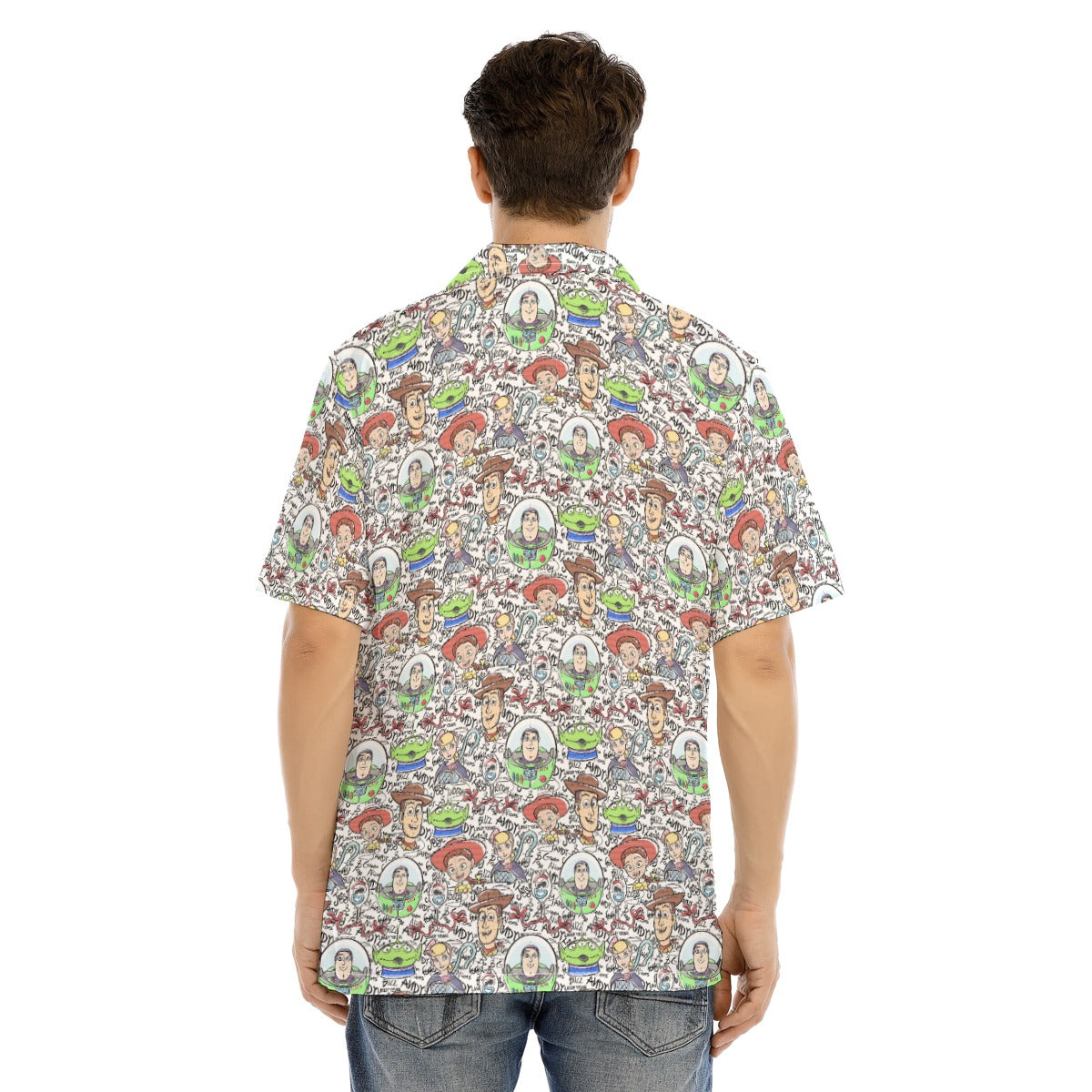 Sketch Autographs of Animated Toy Friends - Men's Hawaiian Button Up Shirt
