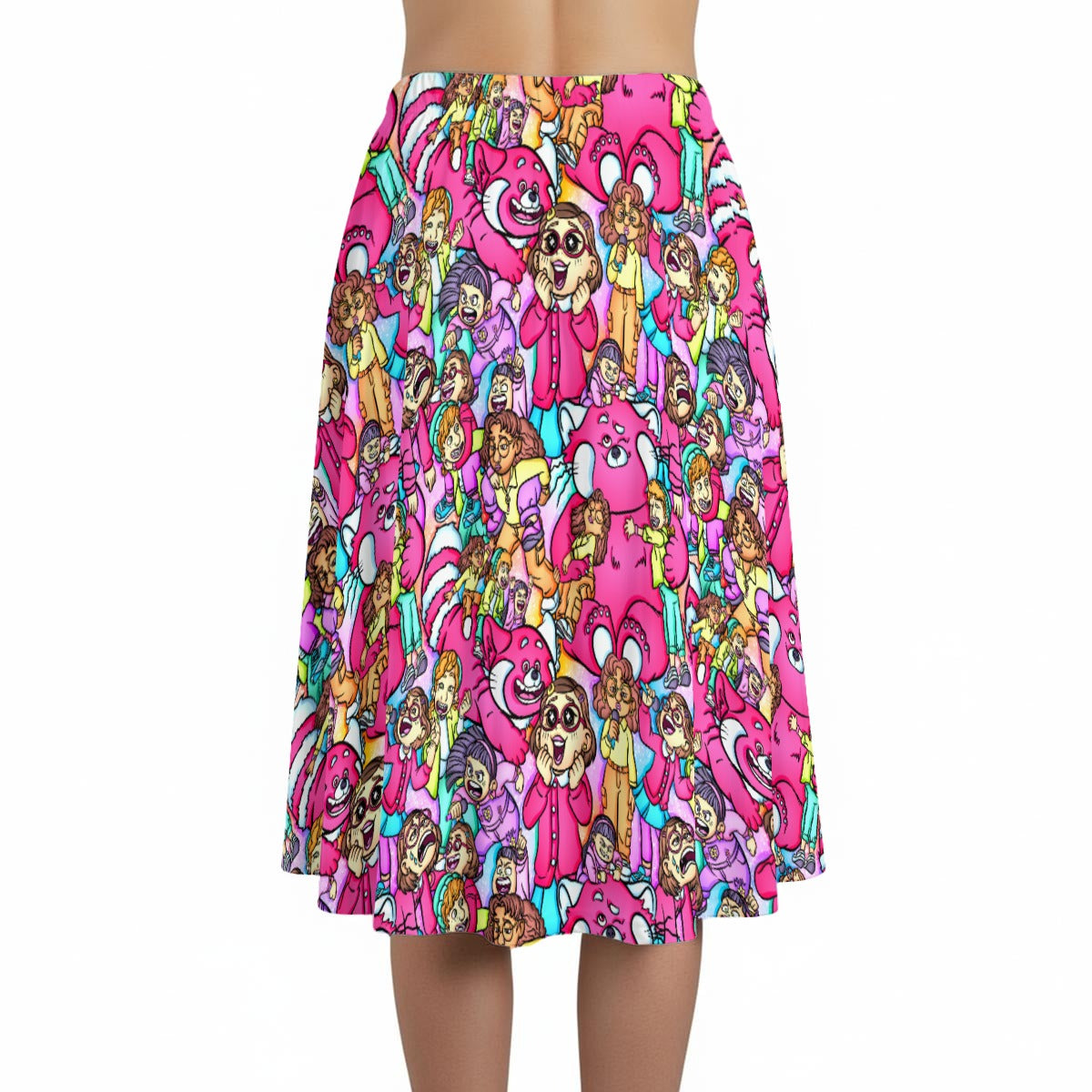 Red Panda Chaos Scenes - Women’s Pocket Midi Skirt