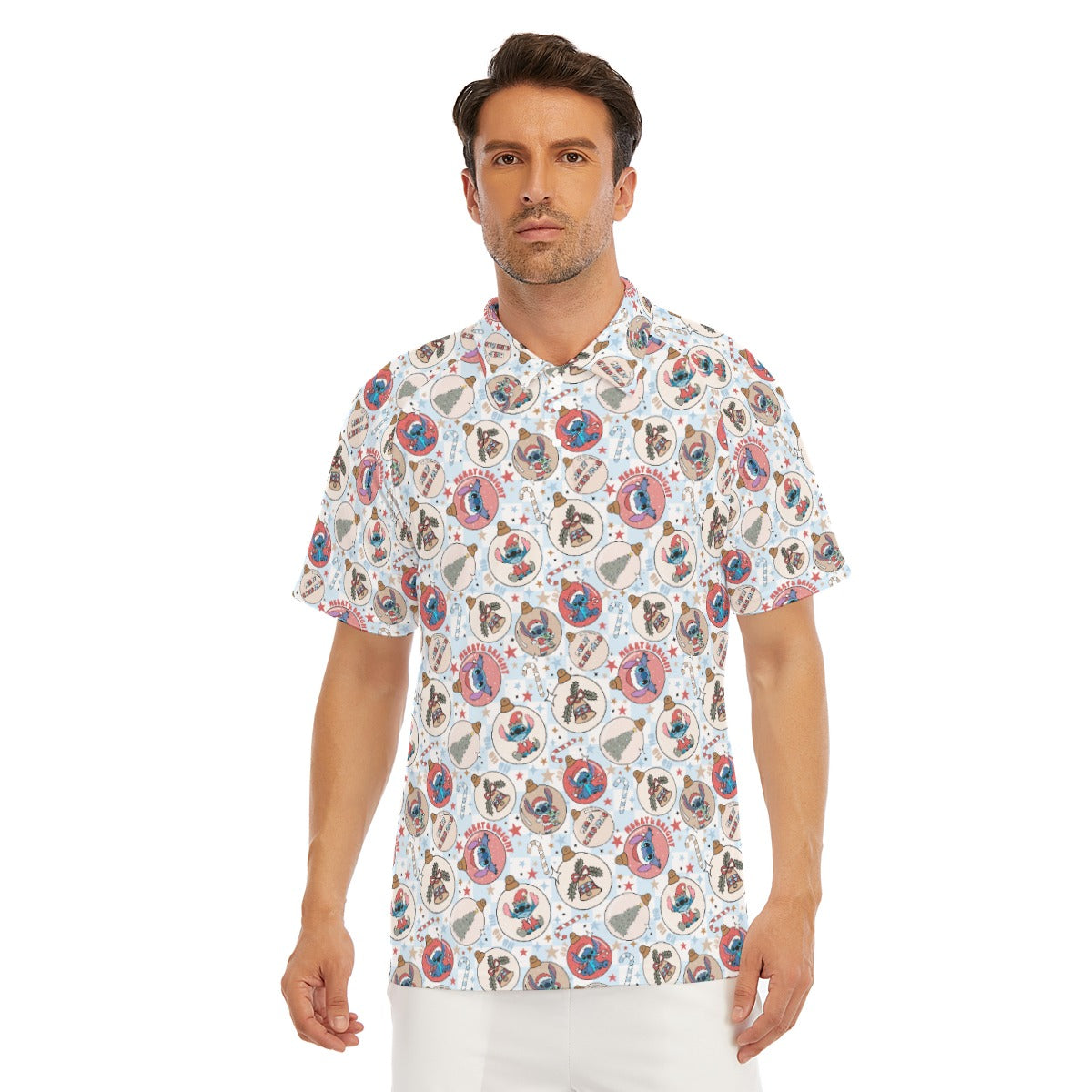 Festive Elf and Ornament Fun - Men's Polo Shirt