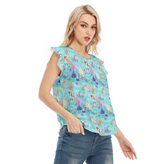 Ocean Wonderland Dreams - Women’s Flutter Sleeve Top