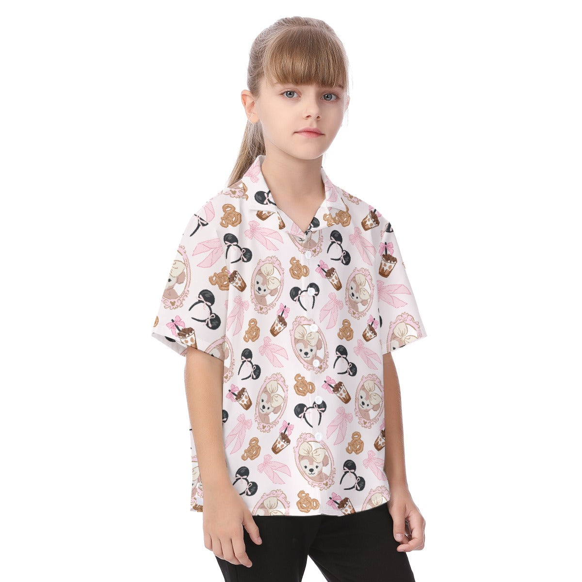 Bow Bear Sweet Day - Kid's Hawaiian Button Up Shirt