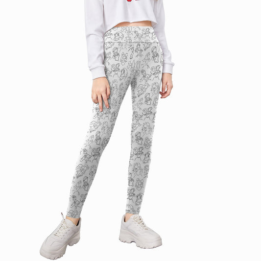 Monochrome Royal Silhouettes - Kid's Leggings