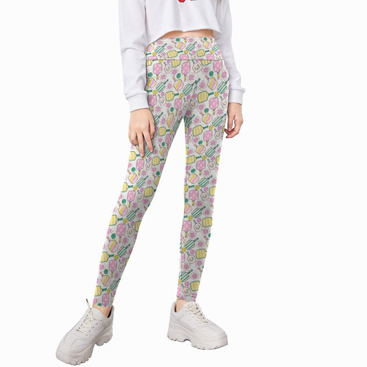 Pretty Pickleball Paddles - Kid's Leggings