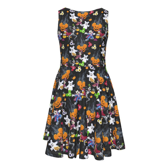 Mouse Gang Trick or Treatreat - Kid's Sleeveless Skater Dress