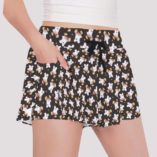 Ghostly Mouse - Girls’ Flowy Pocket Shorts