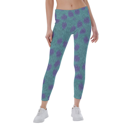 Turquoise Monster Spots - Women's Yoga Leggings