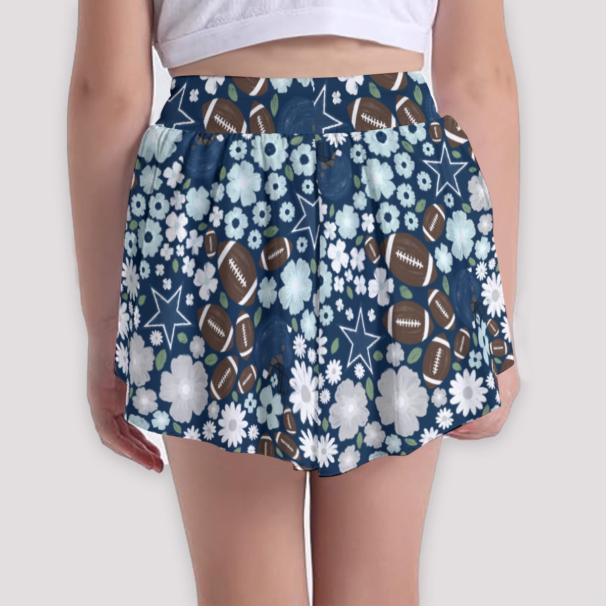Blue Star Blooms - Girls’ Flowy Pocket Shorts