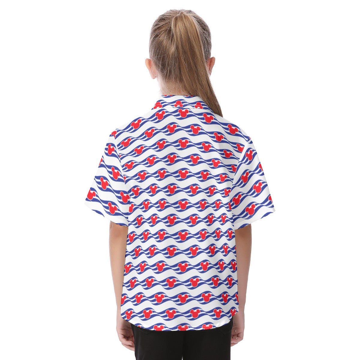 Nautical Cruise Logo Print - Kid's Hawaiian Button Up Shirt