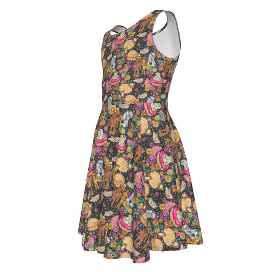 Tropical Space Squad - Kid's Sleeveless Skater Dress