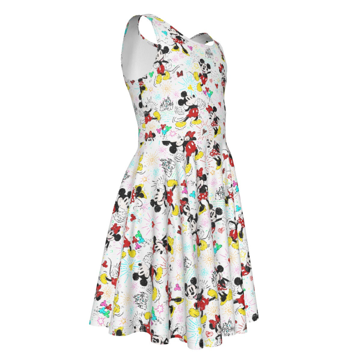 Doodle Mouse Magic - Kid's Sleeveless Skater Dress