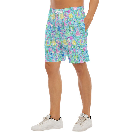 Bright Tropical Princess - Mashup - Men’s Pocket Beach Shorts