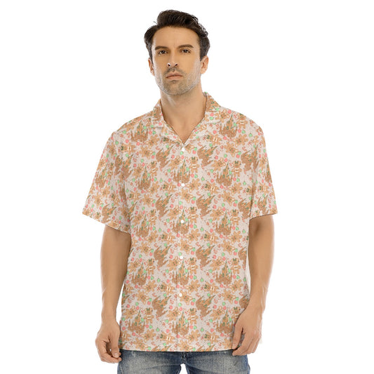 Festive Gingerbread Treats - Men's Hawaiian Button Up Shirt