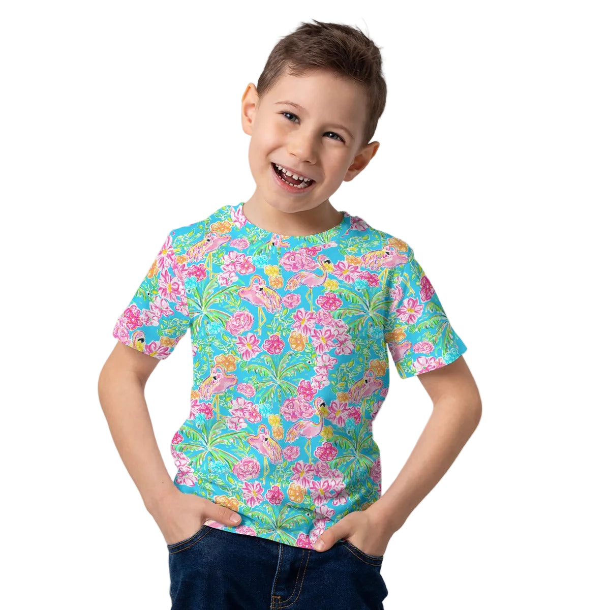 Flamingo Fiesta - Kid’s Short Sleeve T-Shirt