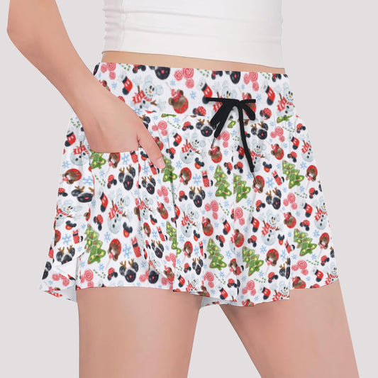 Mouse Magic Christmas - Girls’ Flowy Pocket Shorts