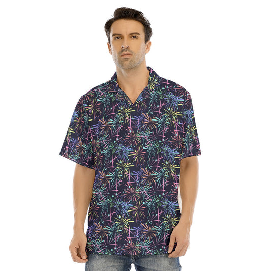 Fireworks - Men's Hawaiian Button Up Shirt