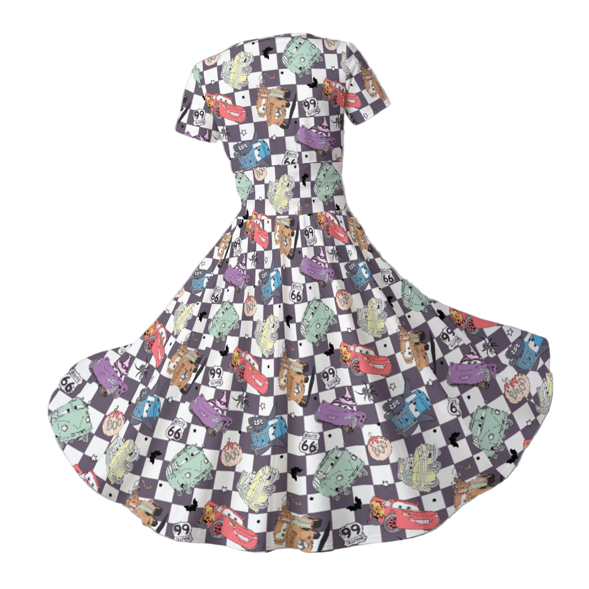 Halloween Racing Crew - Women's V-Neck Ruched Midi Dress