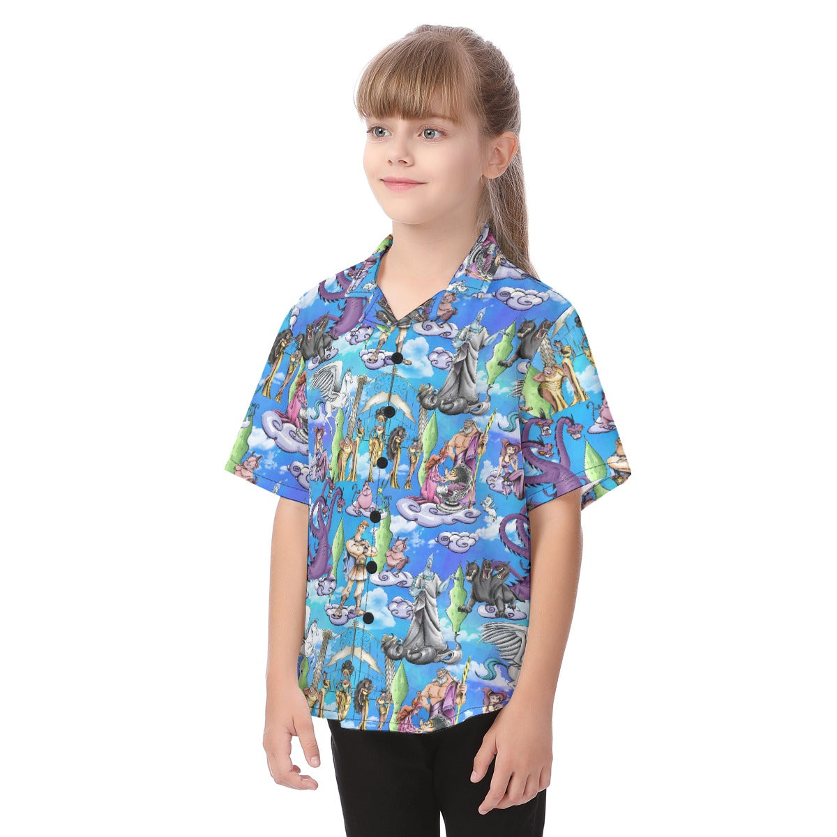 Mythic Hero Chaos Clouds - Kid's Hawaiian Button Up Shirt