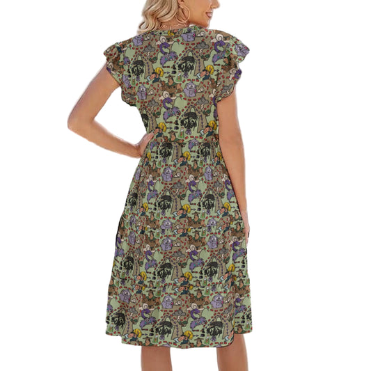 Emperor’s Chaotic Groove - Women's Tiered Pocket Midi Dress