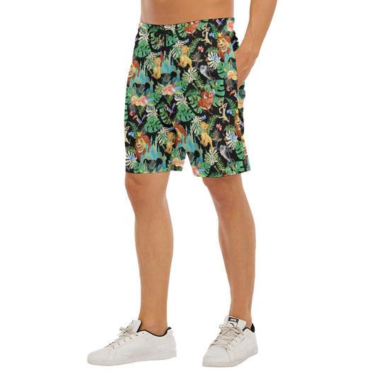 Watercolor Jungle Pride - Men’s Pocket Beach Shorts