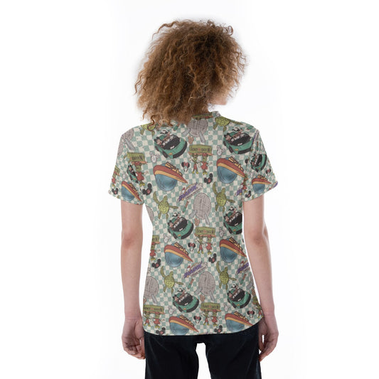 Hand Drawn EC - Women's Short Sleeve V-Neck T-Shirt