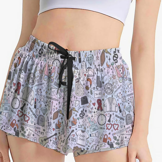 Every Era Collage - Women's Flowy Pocket Shorts