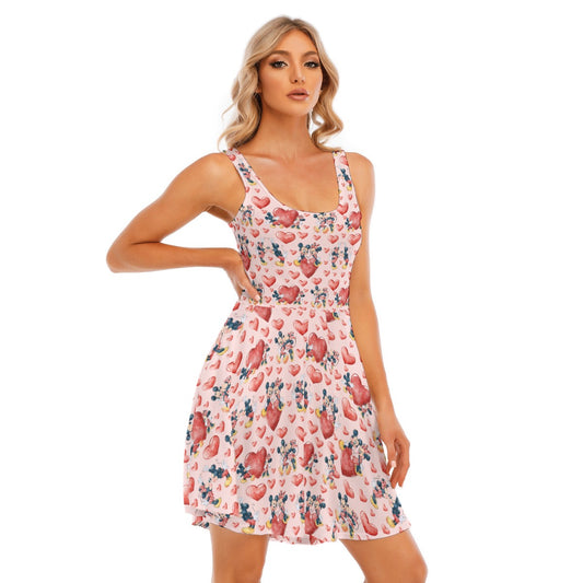 Valentine Mouse Couple - Women's Sleeveless Pocket Skater Dress