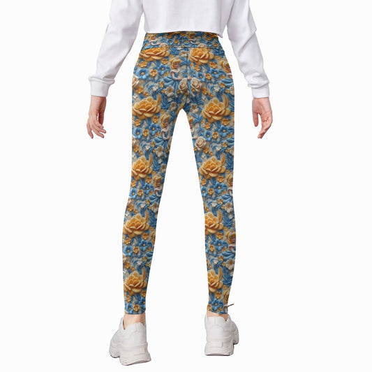 Regal Embroidered Royal Maiden - Kid's Leggings