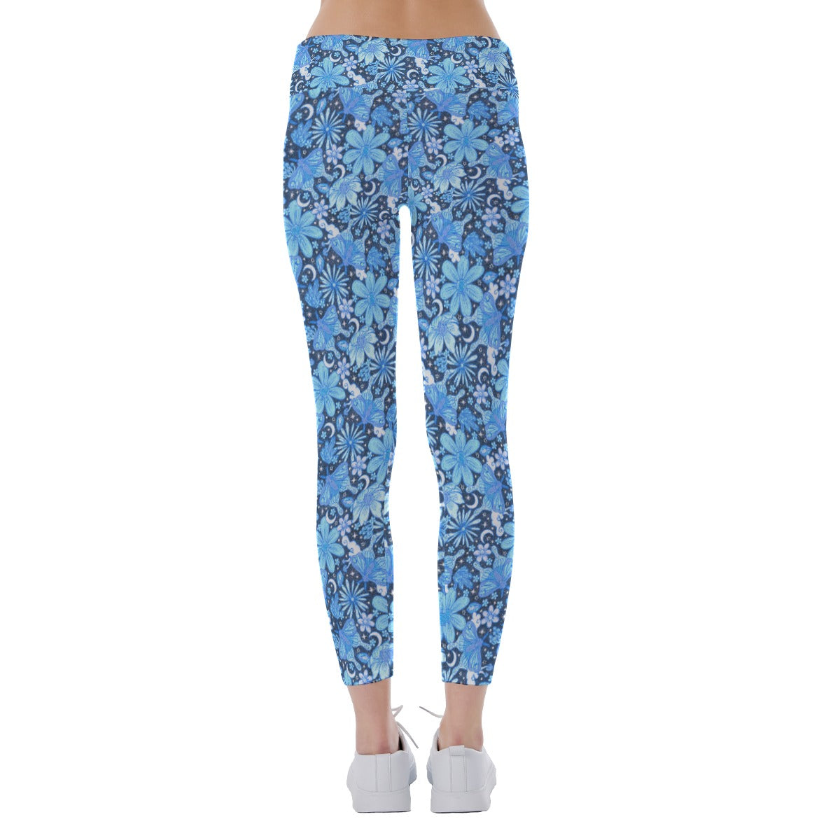 Blue Crystal Moths - Women's Yoga Leggings