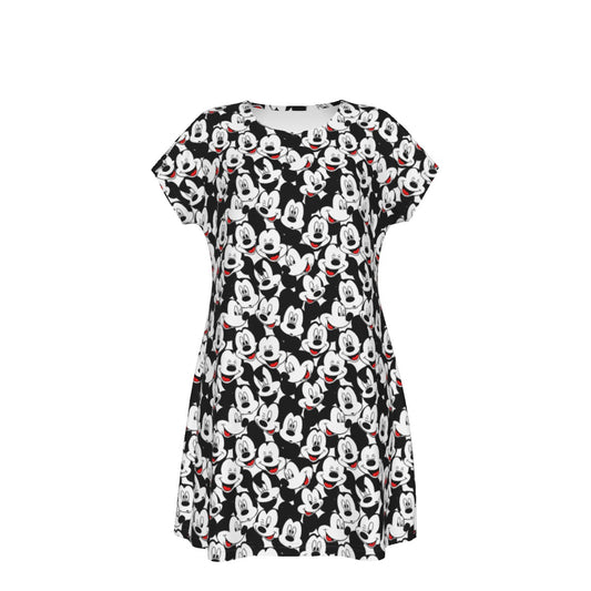 Many Faces of Classic Mouse - Women's T-Shirt Dress
