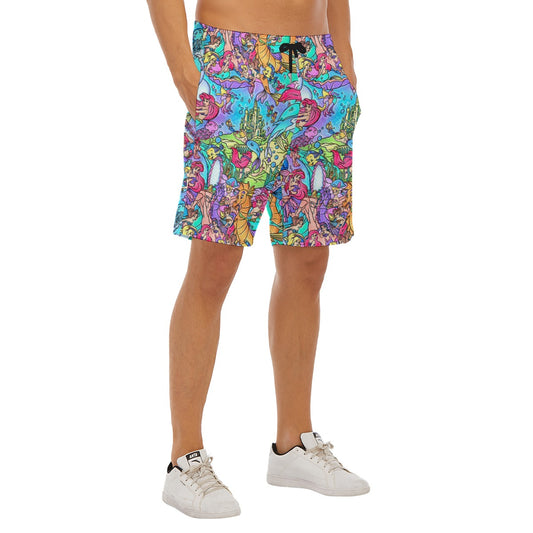 Under the Sea Storybook Scenes - Men’s Pocket Beach Shorts