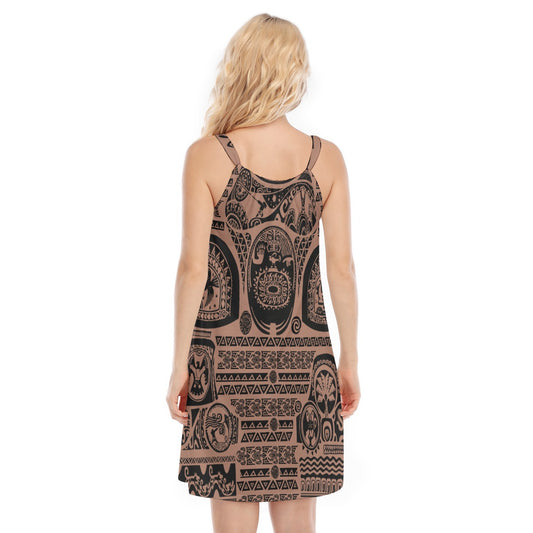 Polynesian Tattoo Motifs - Women’s Adjustable Sundress