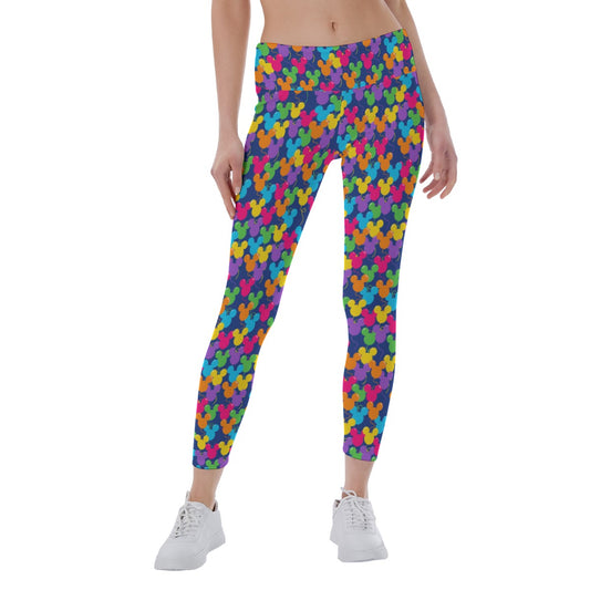 Bright Mouse Ear Balloons - Women's Yoga Leggings