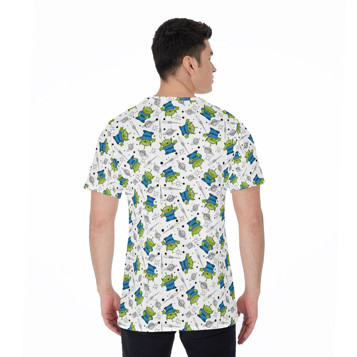 Playful Green Aliens on White - Men's Short Sleeve T-Shirt