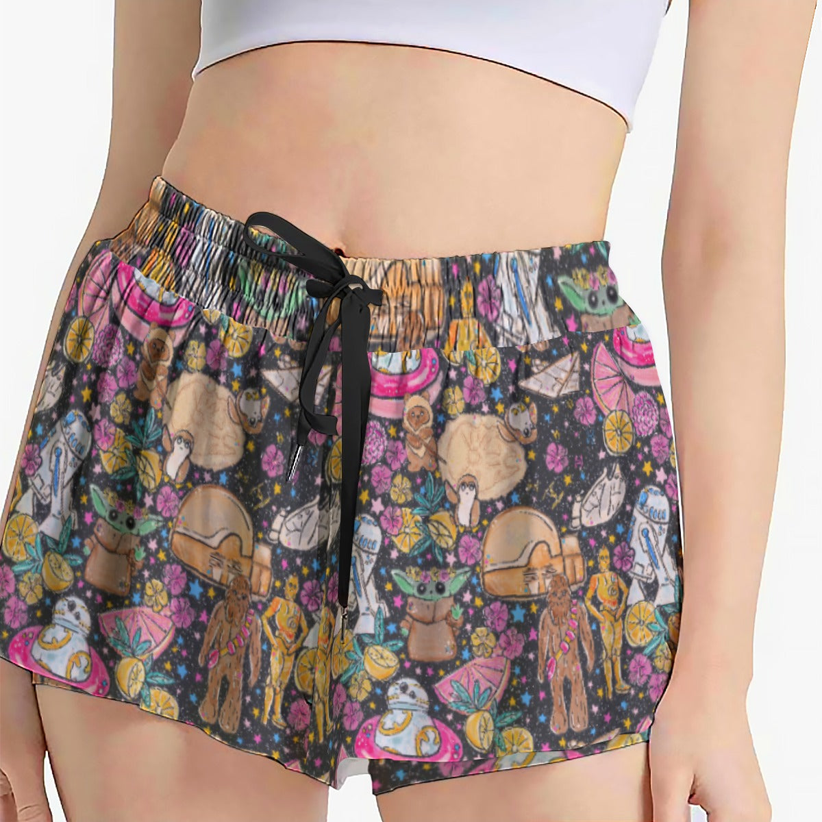Tropical Space Wars - Women's Flowy Pocket Shorts