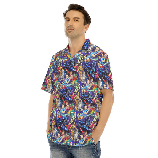 Galaxy Saga - Men's Hawaiian Button Up Shirt