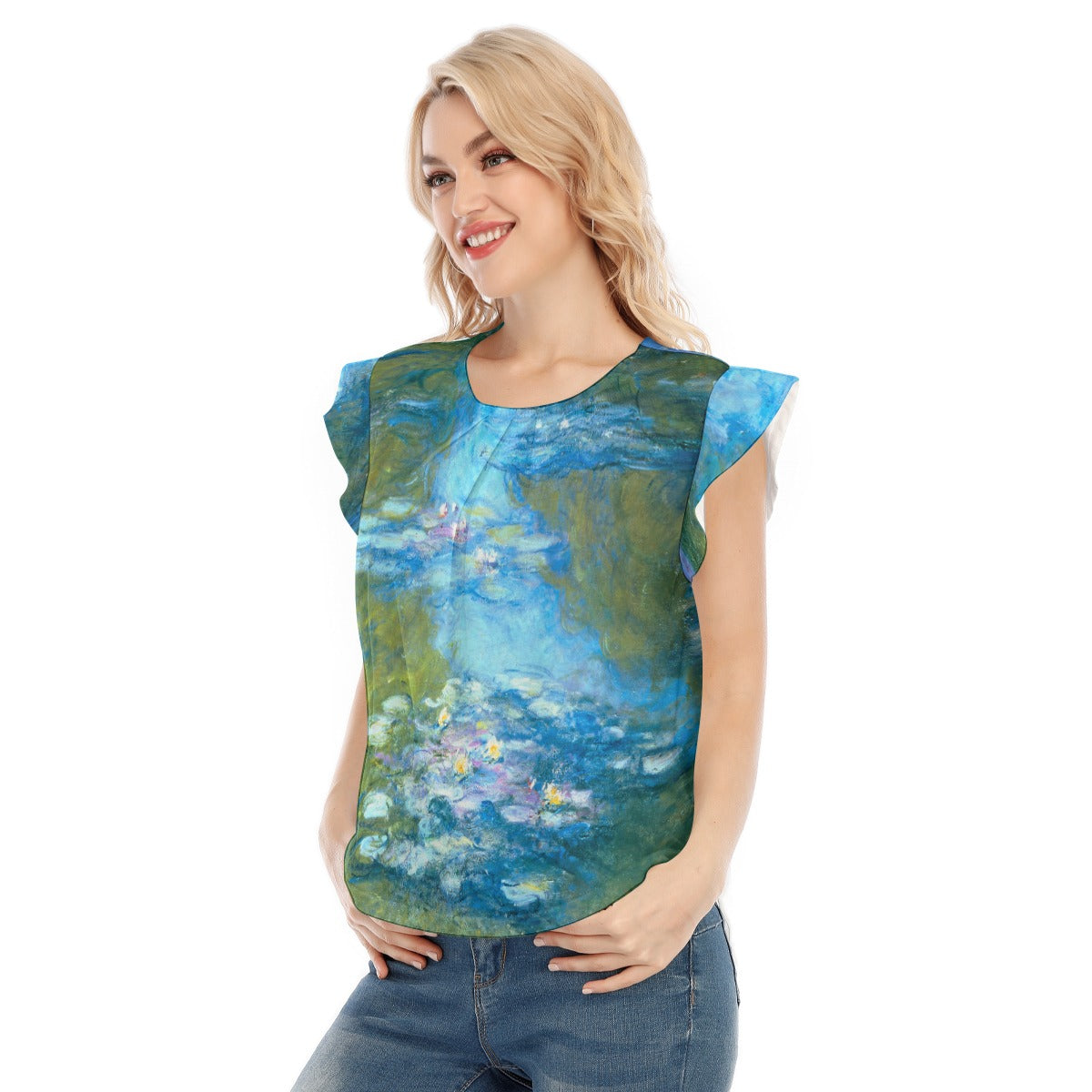 Monet Water Lillies - Women’s Flutter Sleeve Top