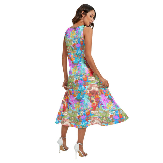 Element City Scene Collage - Women’s Diagonal Pocket Midi Dress