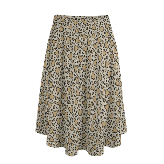Mouse Ears Animal Print - Women’s Pocket Midi Skirt