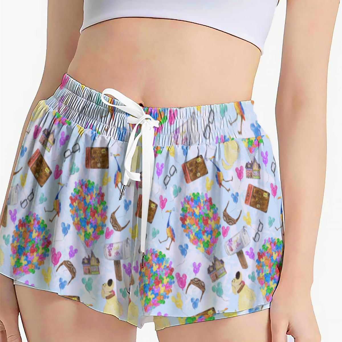 Up Adventure Icons - Women's Flowy Pocket Shorts