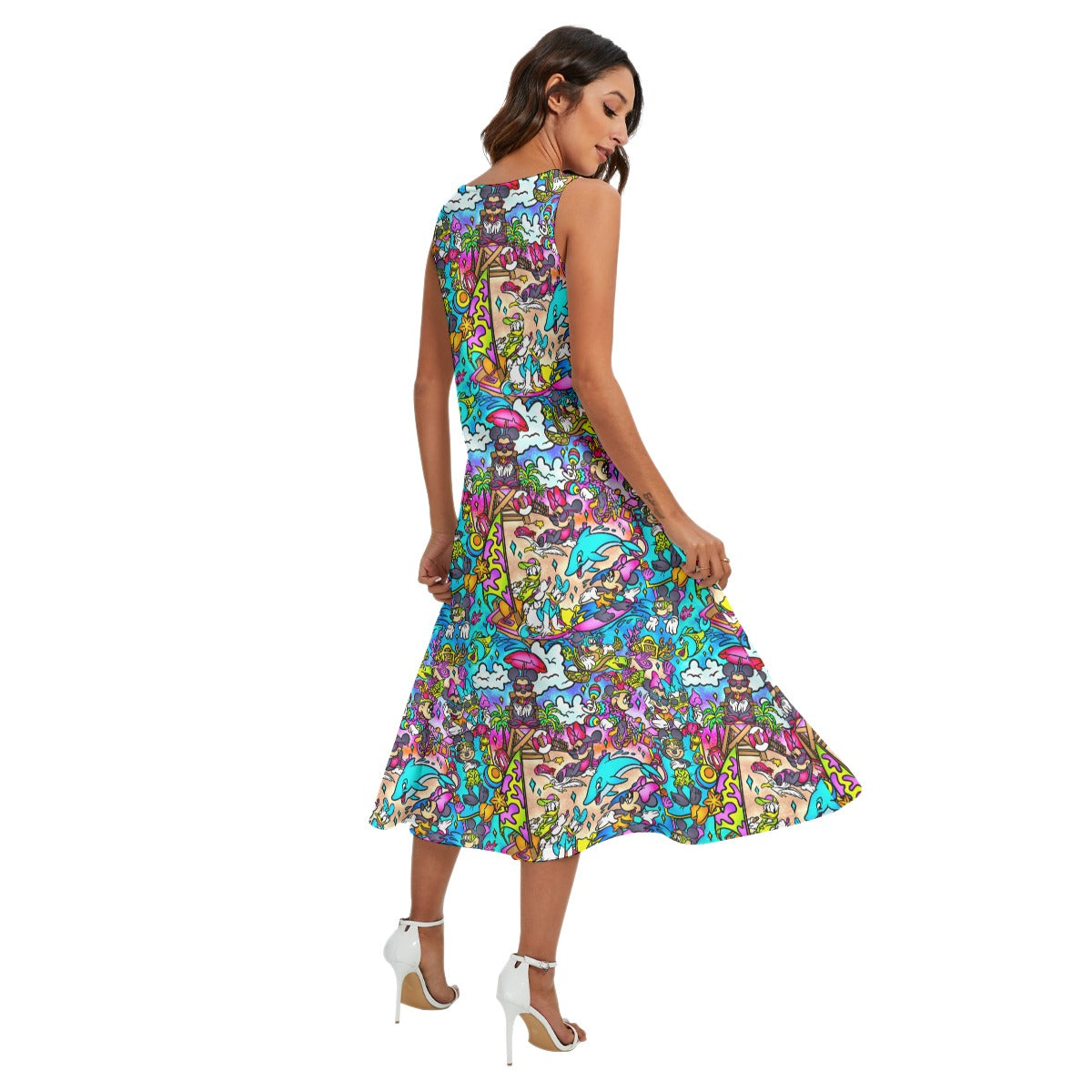 Island Beach Bash - Women’s Diagonal Pocket Midi Dress