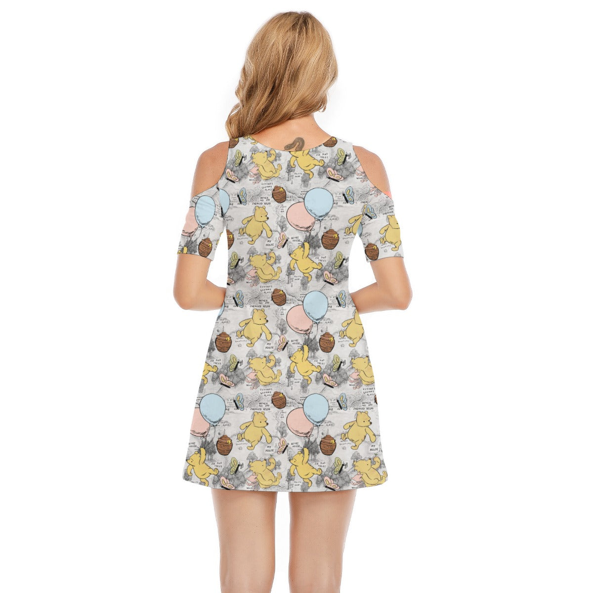 Silly Old Bear - Women's Cold Shoulder Cotton Dress