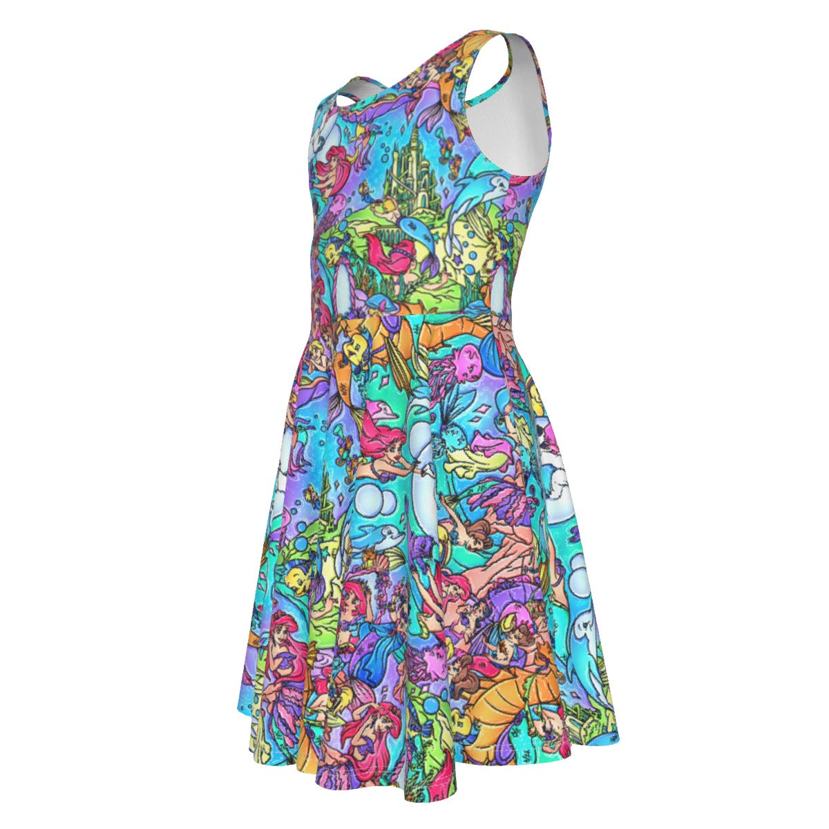 Under the Sea Storybook Scenes - Kid's Sleeveless Skater Dress