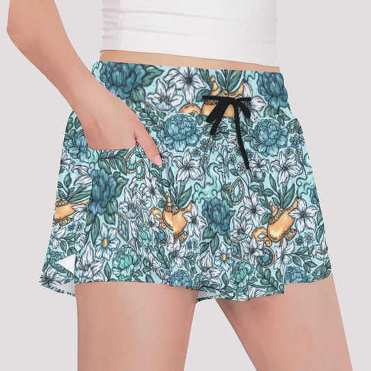 Fairytale Florals - Arabian Princess - Girls’ Flowy Pocket Shorts