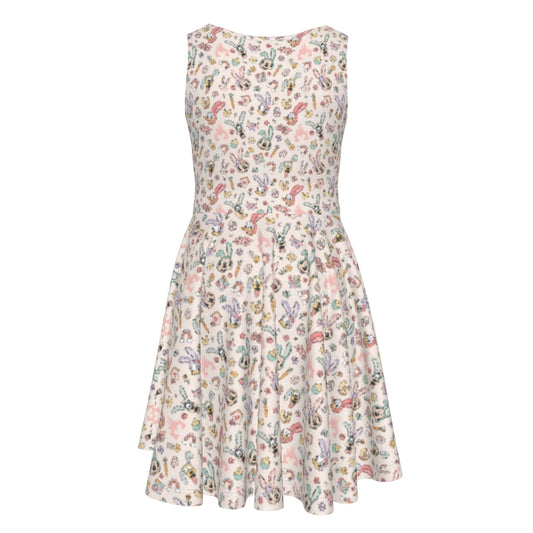 Springtime Friends Celebration Fun - Kid's Sleeveless Skater Dress