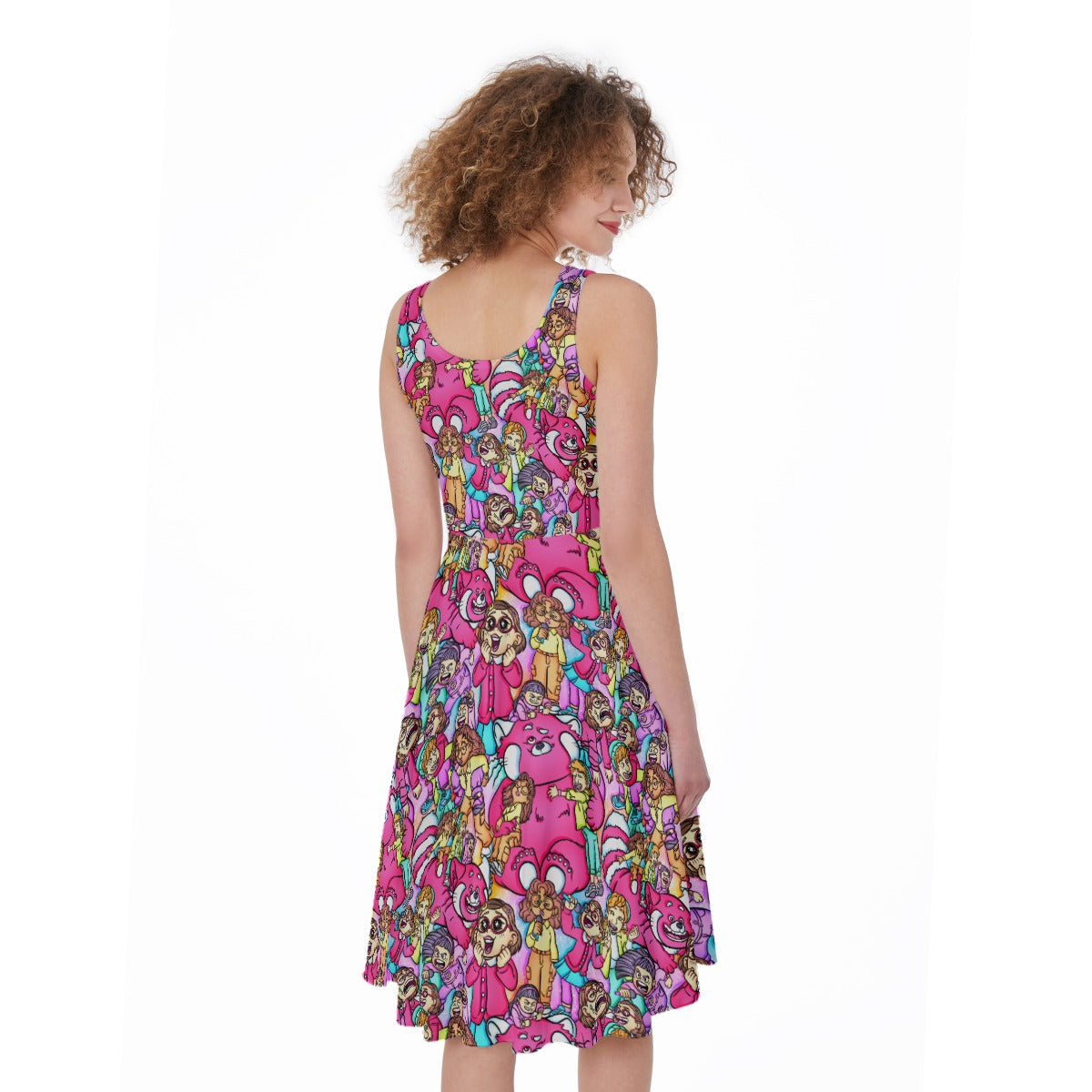 Red Panda Chaos Scenes - Pocket Midi Skater Dress