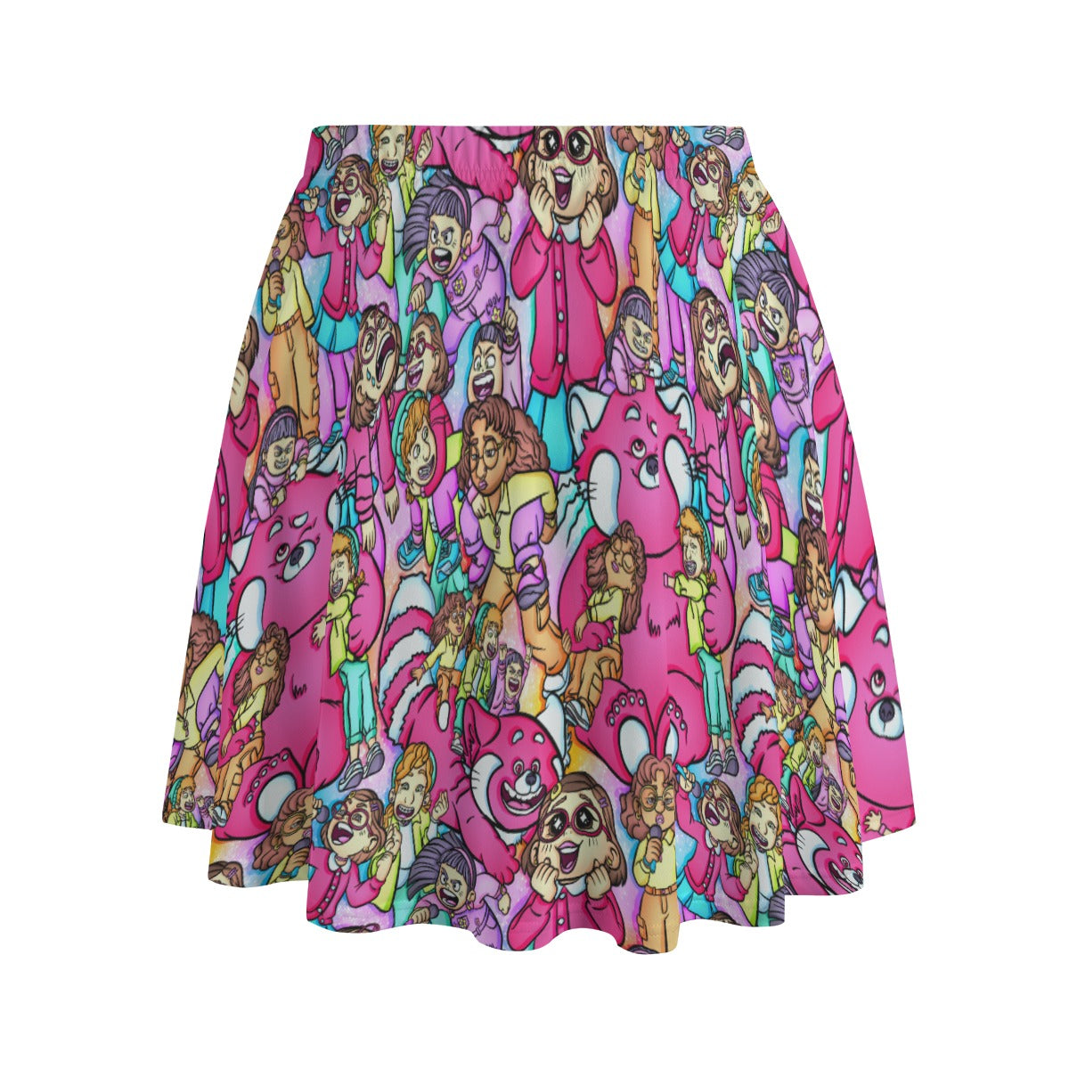 Red Panda Chaos Scenes - Women's Pocket Skater Skirt